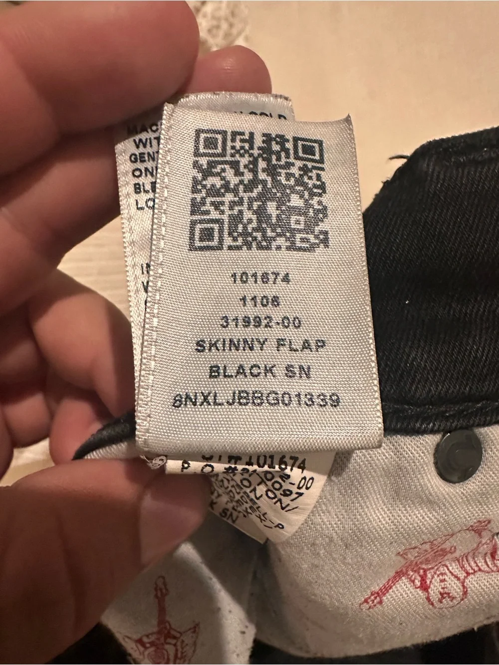 True Religion skinny flap Jeans